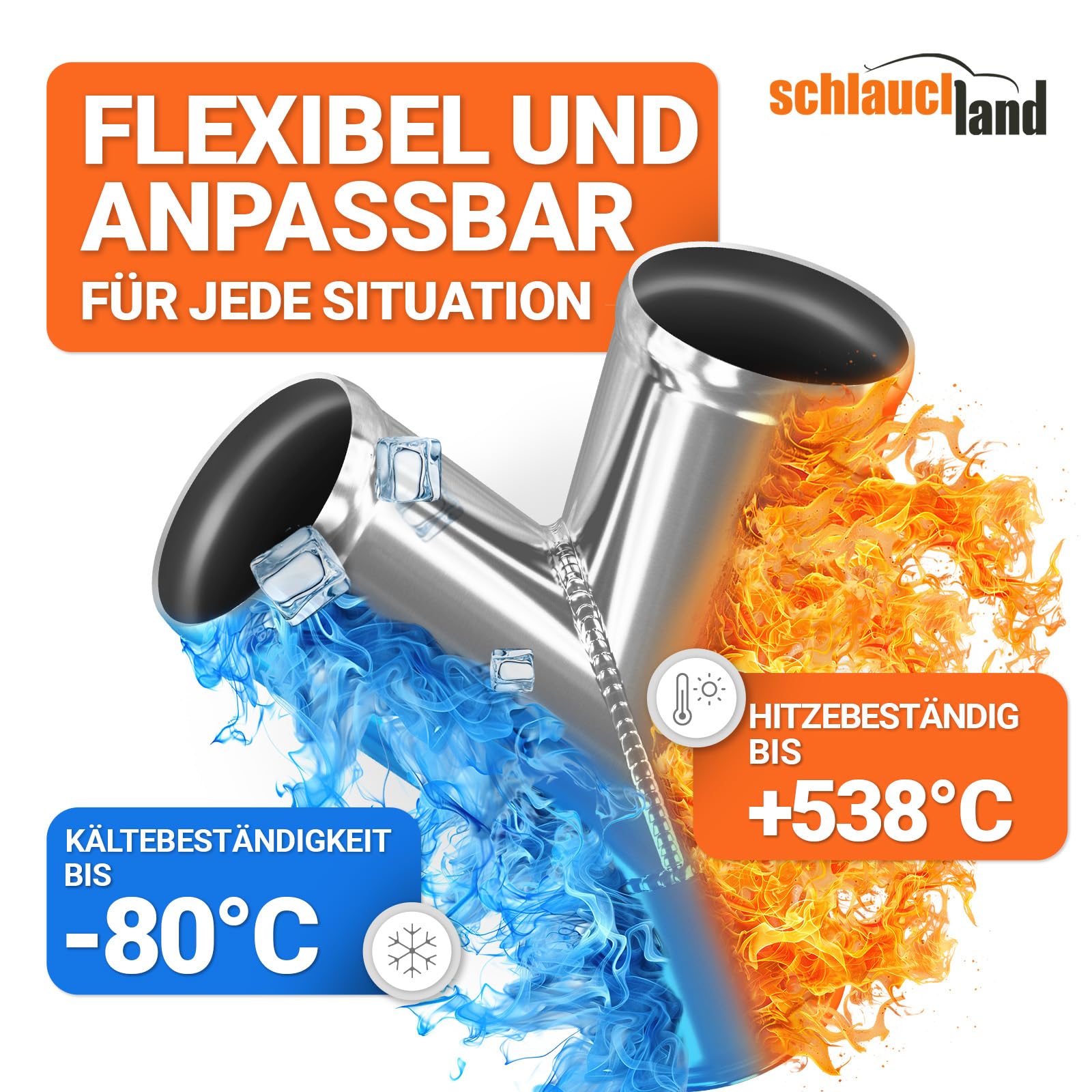 Y-VERTEILER ROHR EDELSTAHL INOX AD-Ø 102mm Y STÜCK poliert V2A 1.4301 SS304| GROSSE AUSWAHL |Abgang Adapter Splitter Edelstahl-Rohr T Ladeluft-Kühler Schlauch-Verbinder Kupplung Verzweigung | TOP