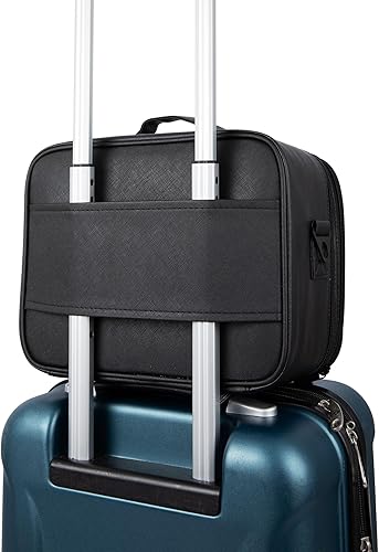 Miniatura 6 de Valley Essentials Bolsa de maquillaje de viaje con espejo LED, espejo extraíble, estuche de almacenamiento adicional, organizador de maquillaje con