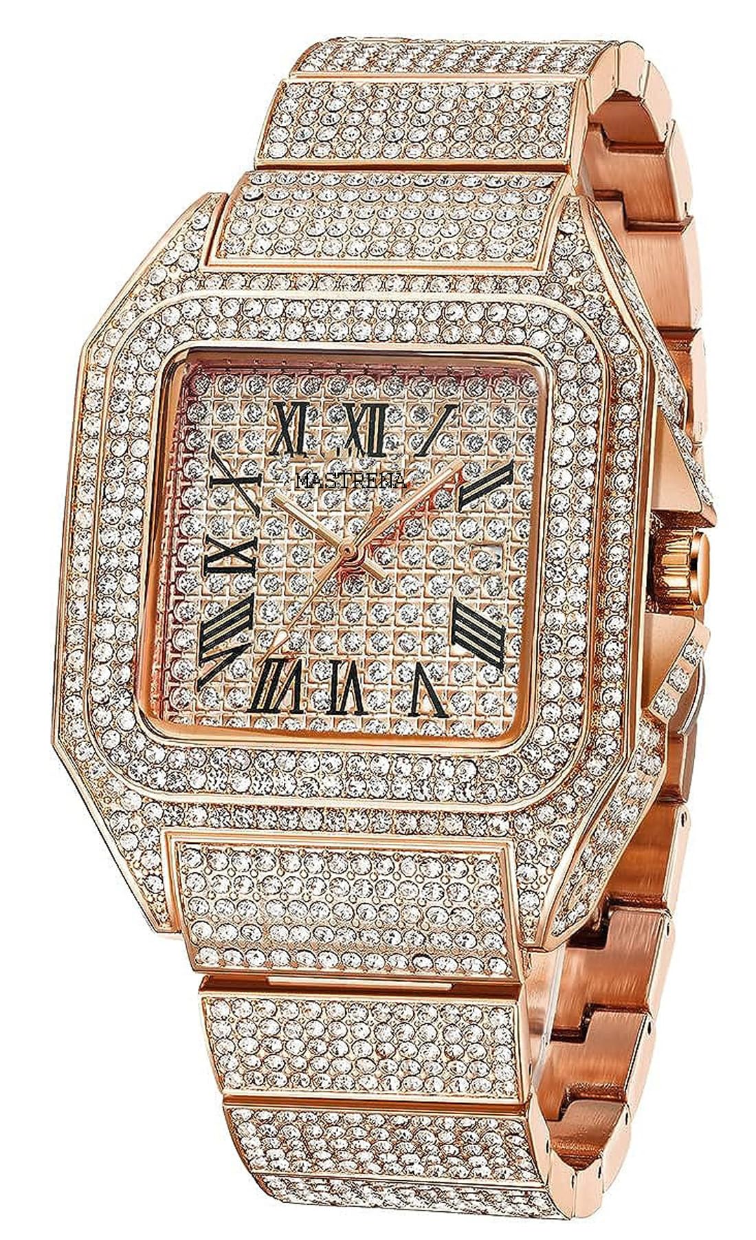 MASTRENA Square Silver Chain Analog Watch (Rose Gold) (B0CS6XNG3F) Amazon Price History, Amazon Price Tracker