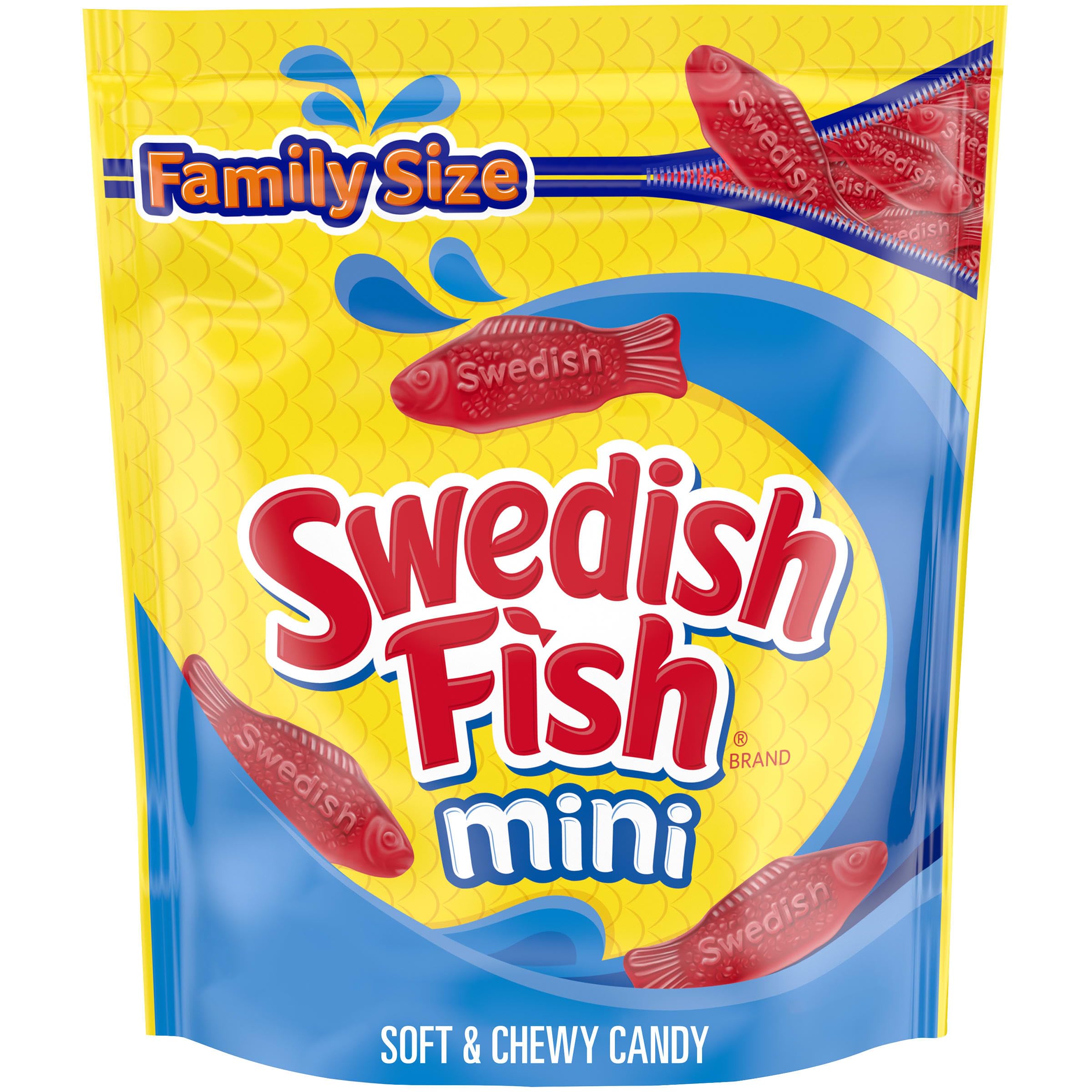 Mondelez International SWEDISH FISH Mini Soft & Chewy Candy, Family Size, Bulk Candy, 1.8 lb