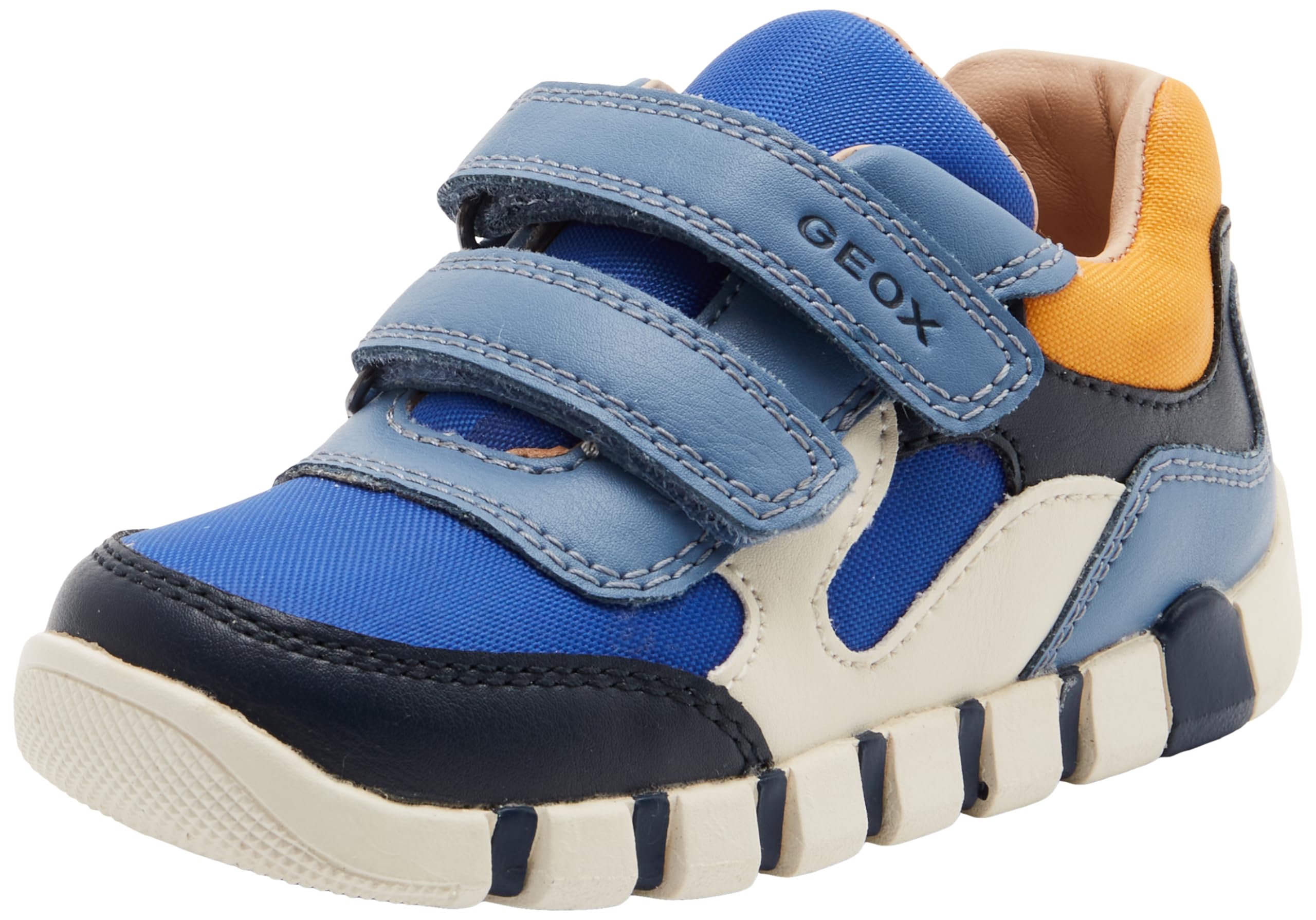 Geox Baby B IUPIDOO BOY First Walker Shoe, Royal/DK Yellow, 3 UK Child