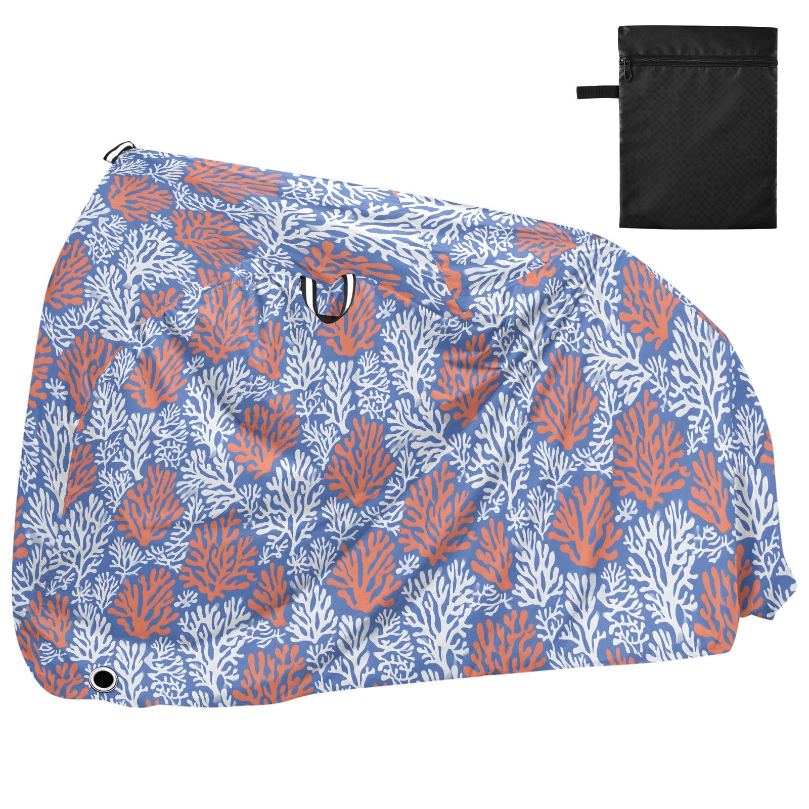Pokrowiec na rower, wodoodporny, outdoorowy, rowerowy, motorower, wytrzymały, wiatroszczelny, ochrona przed słońcem, do roweru górskiego, szosowego, koralowego wzoru