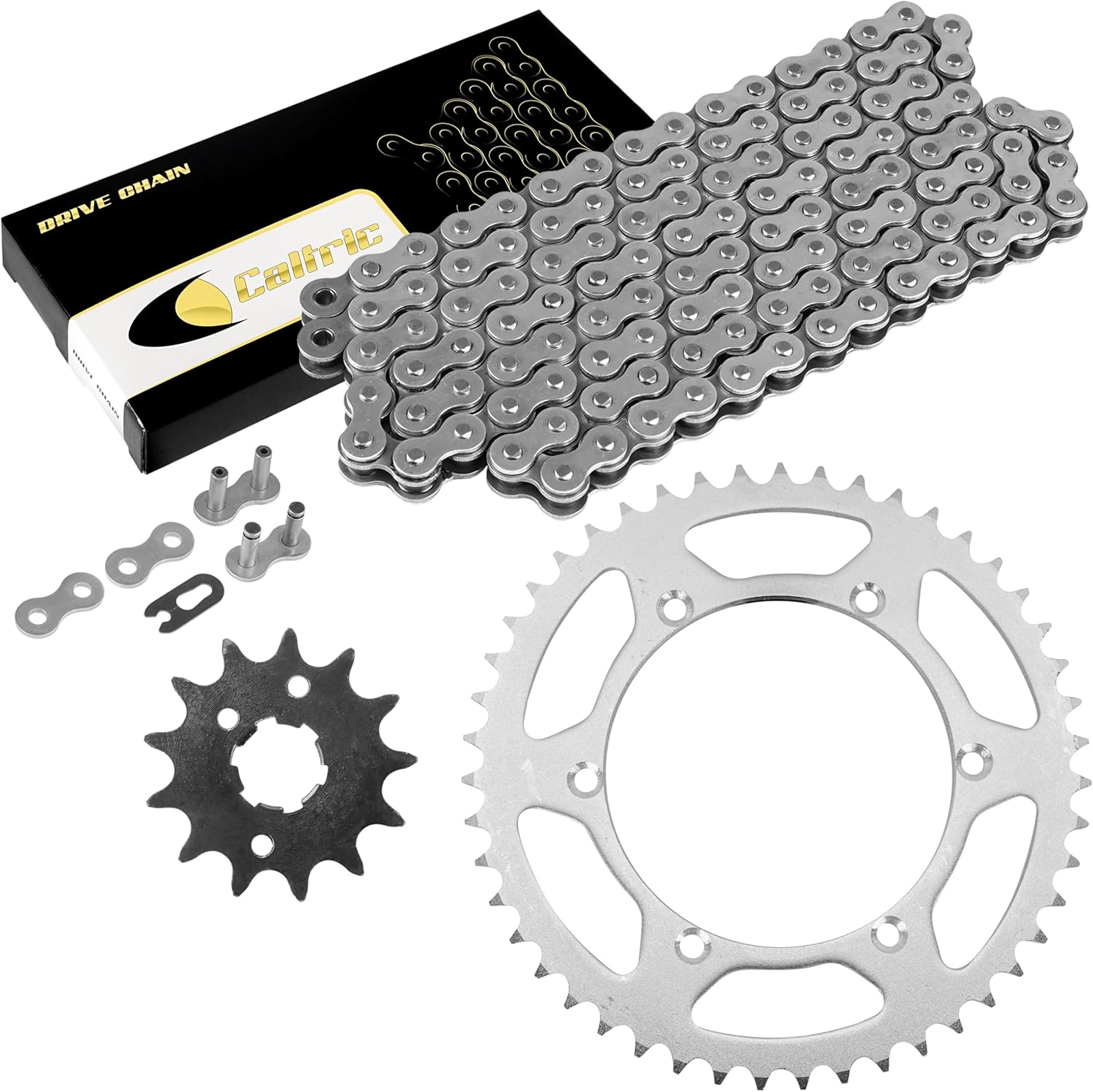 Caltric Drive Chain & Sprocket Kit Compatible with Kawasaki Kdx200 1989-2006