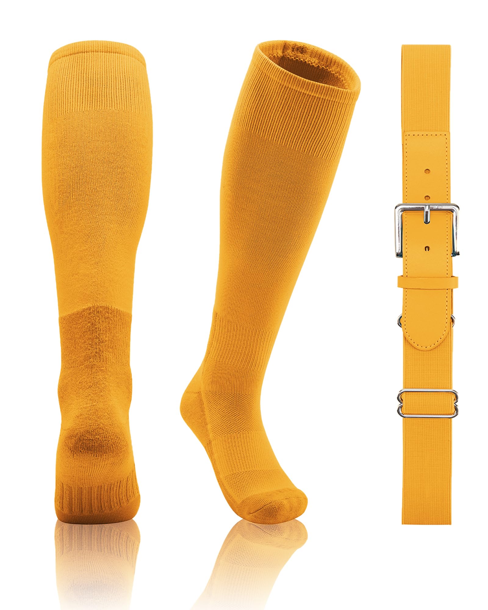 QBK 2T/3T/4T/5T Toddler Baseball Socks and Belt, 1 Pair of Socks &amp; 1 Belt