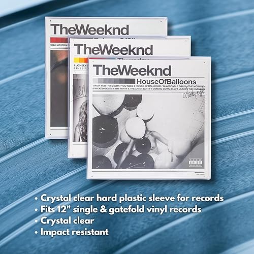 Miniatura 5 de Fundas protectoras de vinilo para discos de vinilo Toploader, 0.276 in de grosor, funda rígida transparente para almacenamiento y colección de