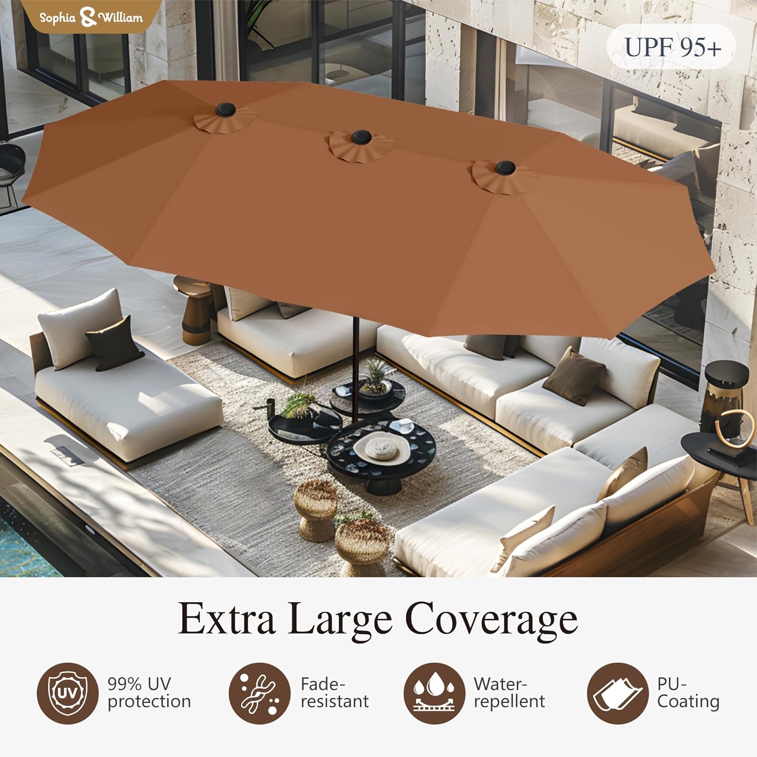 Stay Cool in Style: Sophia & William 15 ft Double-Sided Patio Umbrella Review