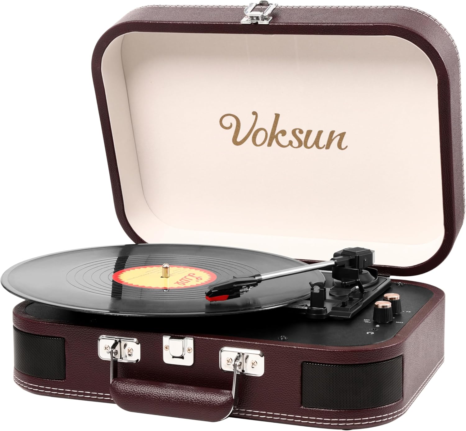 VOKSUN Tourne-Disque Portable Bluetooth en Vinyle avec Haut-parleurs ...