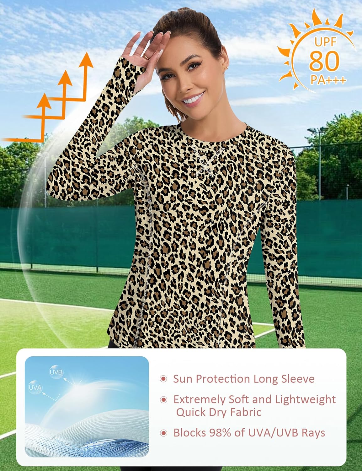 Avoogue Women UPF 50+ UV Shirts Long Sleeve with Thumb Holes Workout Sun Shirt Quick Dry Athletic Hiking Running Tops - Image 3