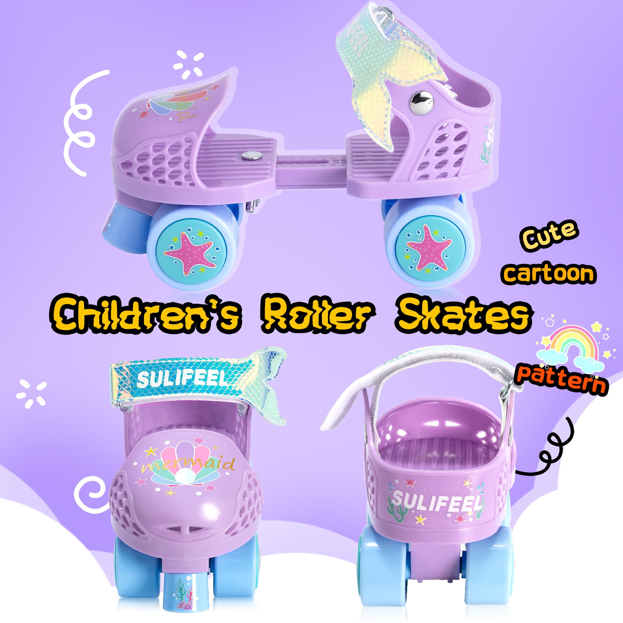 SULIFEEL Patins à roulettes réglables pour enfants de 2 à 5 ans - Pour débutants et garçons - 3