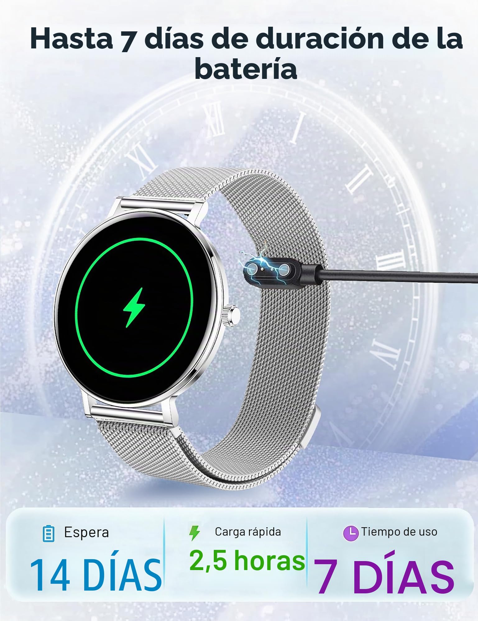 Reloj Inteligente Mujer Hombre,Pantalla AMOLED 1.32",Ultra Delgado 8mm,Batería 7 Días,IP68 Smartwatch con Llamadas BLE 5.3,Pulsómetro/Monitor de Sueño/Podómetro,Smart Watches para Android/iOS