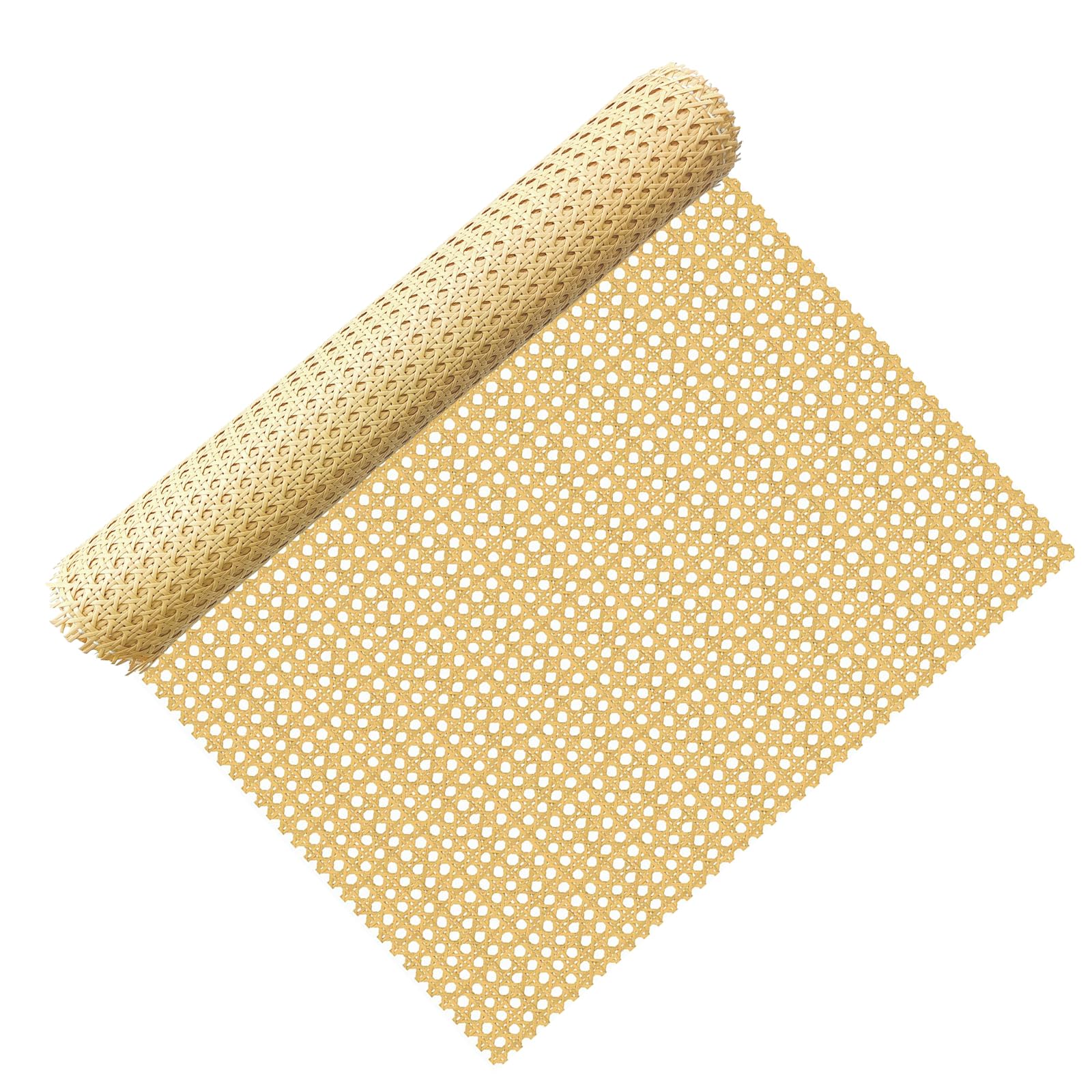 Allinkit Rattan 20 Inch Width X 9.9Ft Length Cane Webbing Roll,Pe Plastic Cane Material, Webbing Roll For Diy Projects And Furniture, Sheet For Crafts And Decor Chair, Cabinet, Ceiling, Bed