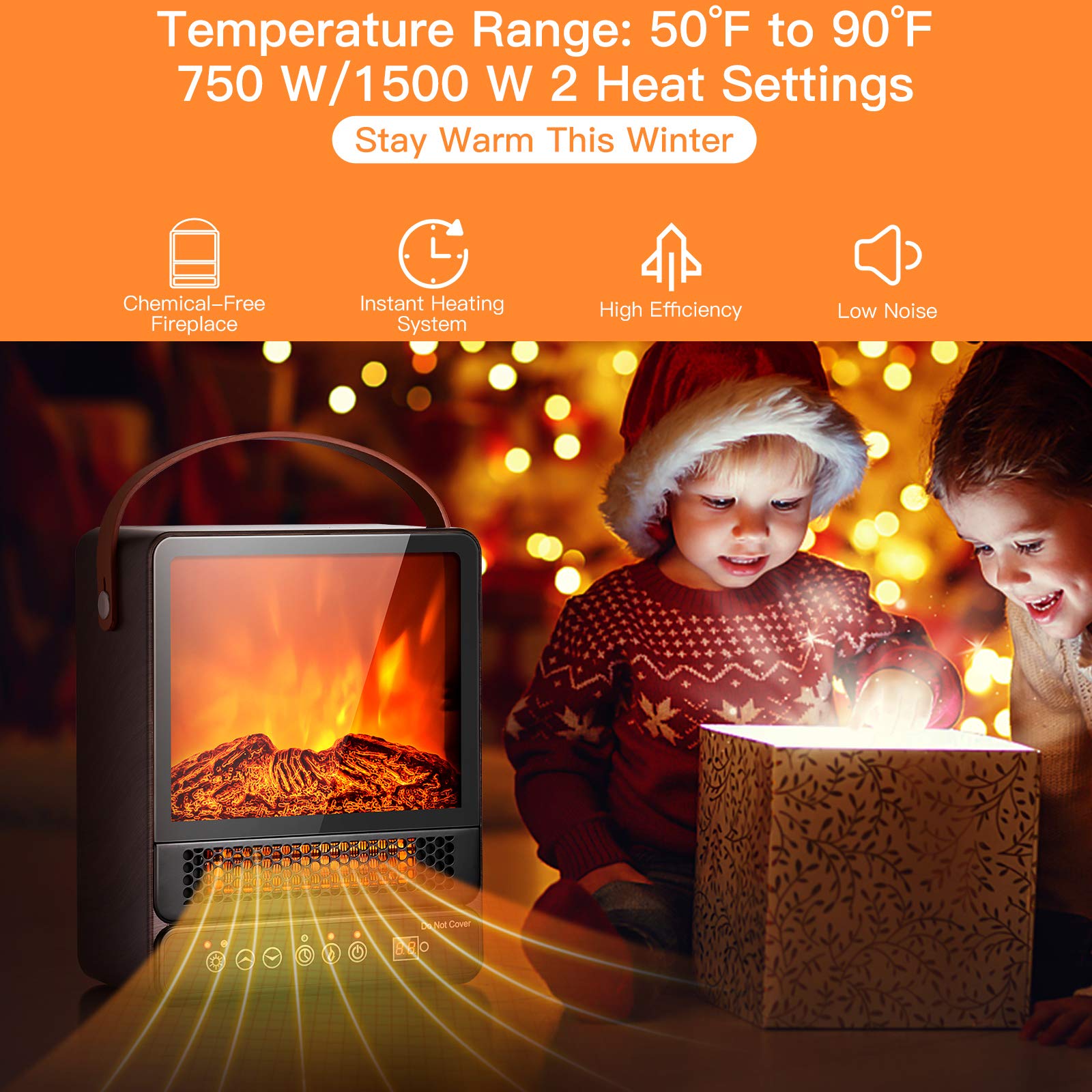 Amazon.com: Tangkula 14.5 Mini Portable Electric Fireplace, 750W/1500W  Tabletop Stove Heater with 3D Flame u0026 Remote Control, Electric Fireplace  Heater with Overheat Protection,12H Timer (Walnut) : Home u0026 Kitchen