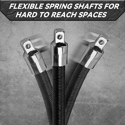 Miniatura 7 de FTIHTRY Juego de barras de extensión de enchufe flexible de 3 piezas 12" 14" 38" impulsor del eje 10" 8" 6"