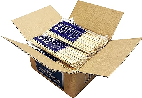 Miniatura 2 de KingSeal Brochetas de madera de bambú natural, 6 pulgadas x 0.098in de diámetro, para shish kebabs, barbacoa y arreglos de frutas, paquete a granel,