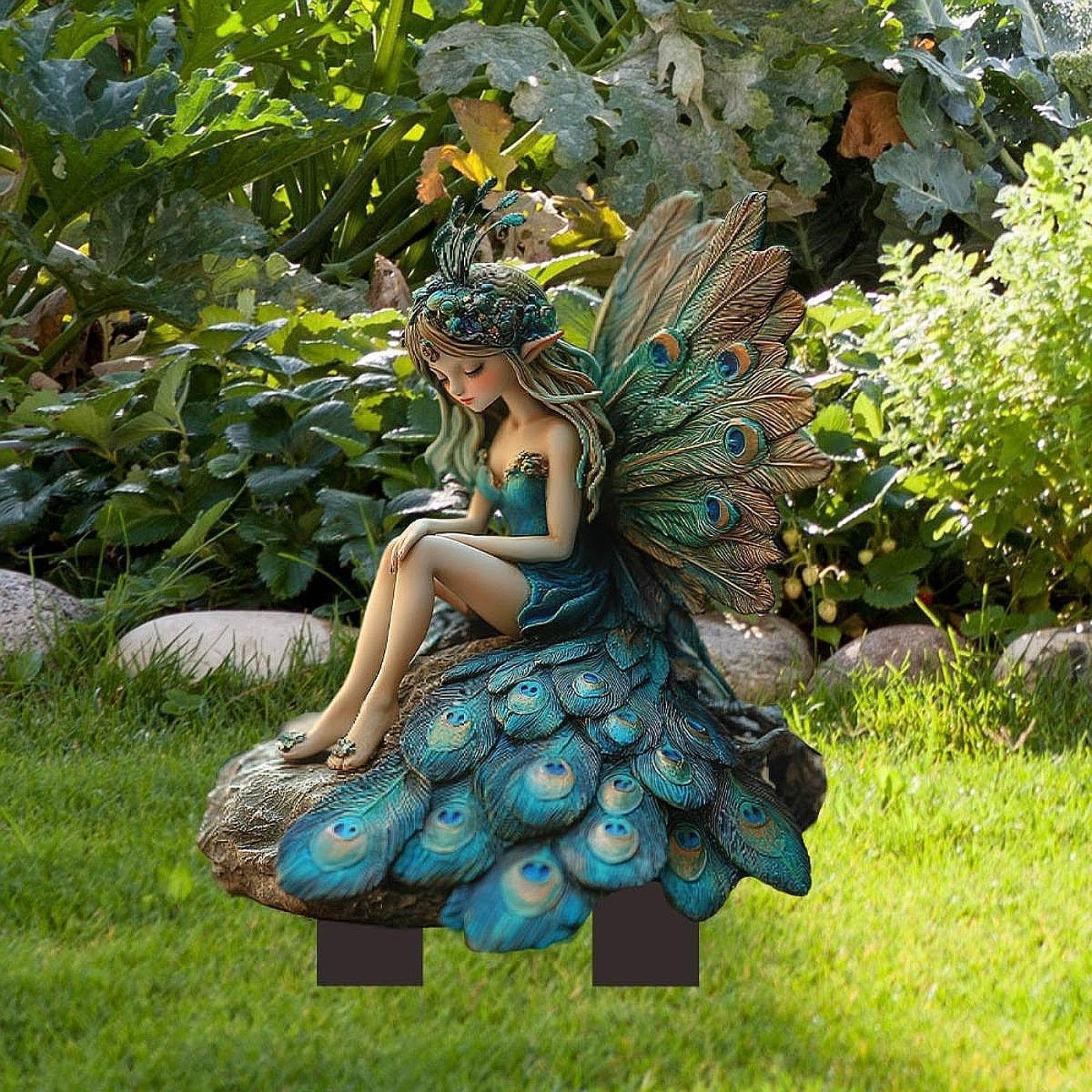 Peacock Fairy Garden Stake 2D Creative Decoration for Path Outdoor Plant Pot|Home Decoration Items for Living Room Durable Home Garden Tool Kit for Soil Cultivator-image-48