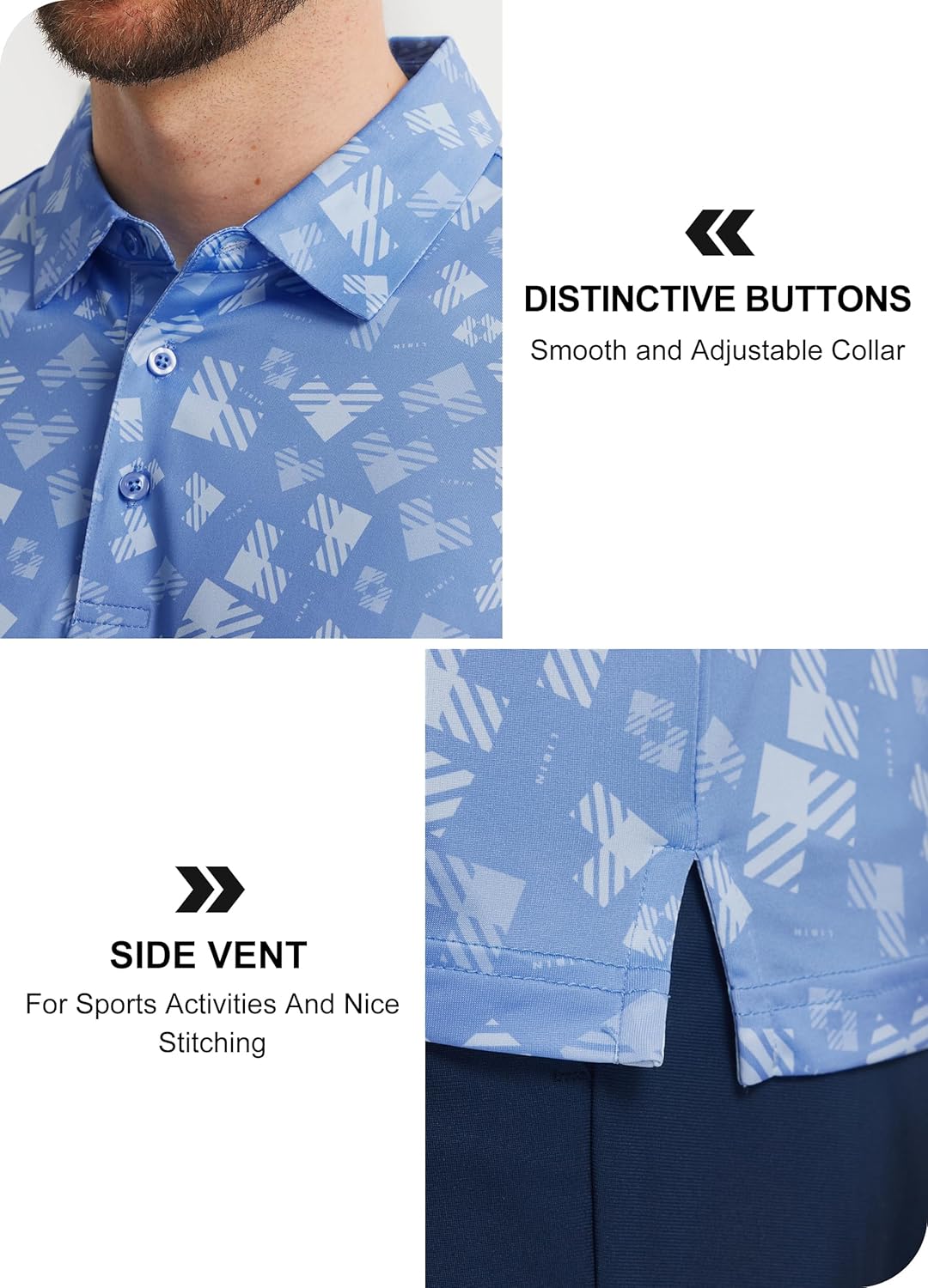 Libin Golf Polo Shirts for Men Short Sleeve Quick Dry Performance Moisture Wicking Print Collared Golf Shirts Casual Business - Image 5