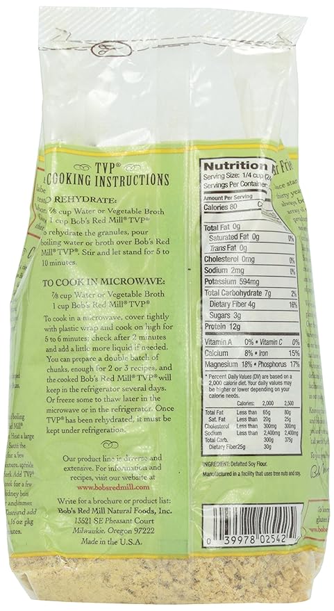 Bob's Red Mill TVP (Proteína Vegetal Texturizada), 10 onzas miniatura 3