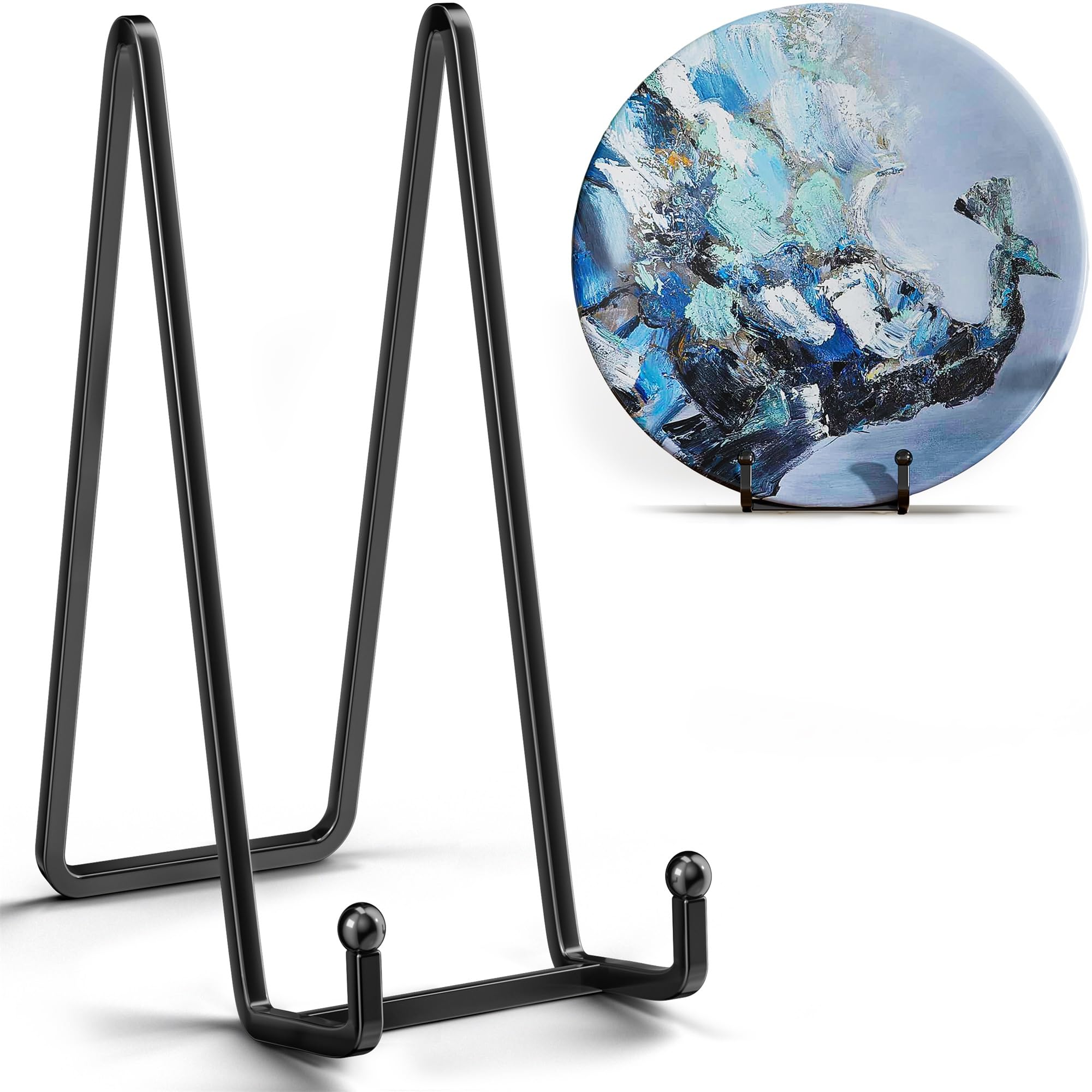 IPAME Soporte de placa resistente de 16 pulgadas (paquete de 2) – Caballete de exhibición de metal para platos grandes, marcos de fotos, carteles, carteles, platos decorativos