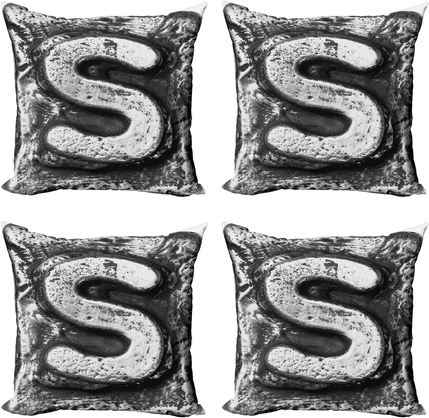 Ambesonne Letter S Throw Pillow Cushion Case Pack of 4