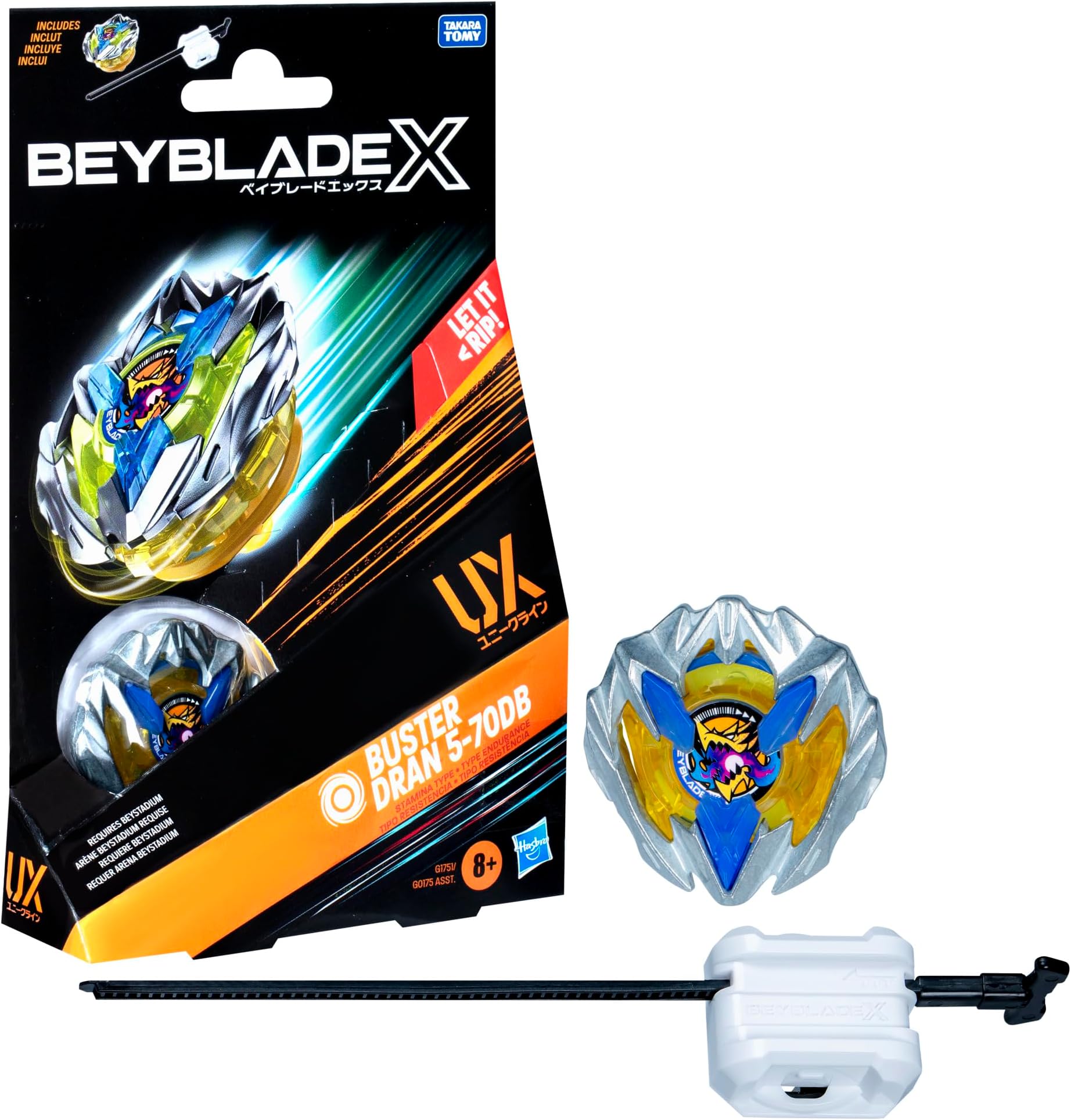 Hasbro Beyblade X Buster Dran 5-70dB UX Starter Pack Spinning Top and Starter