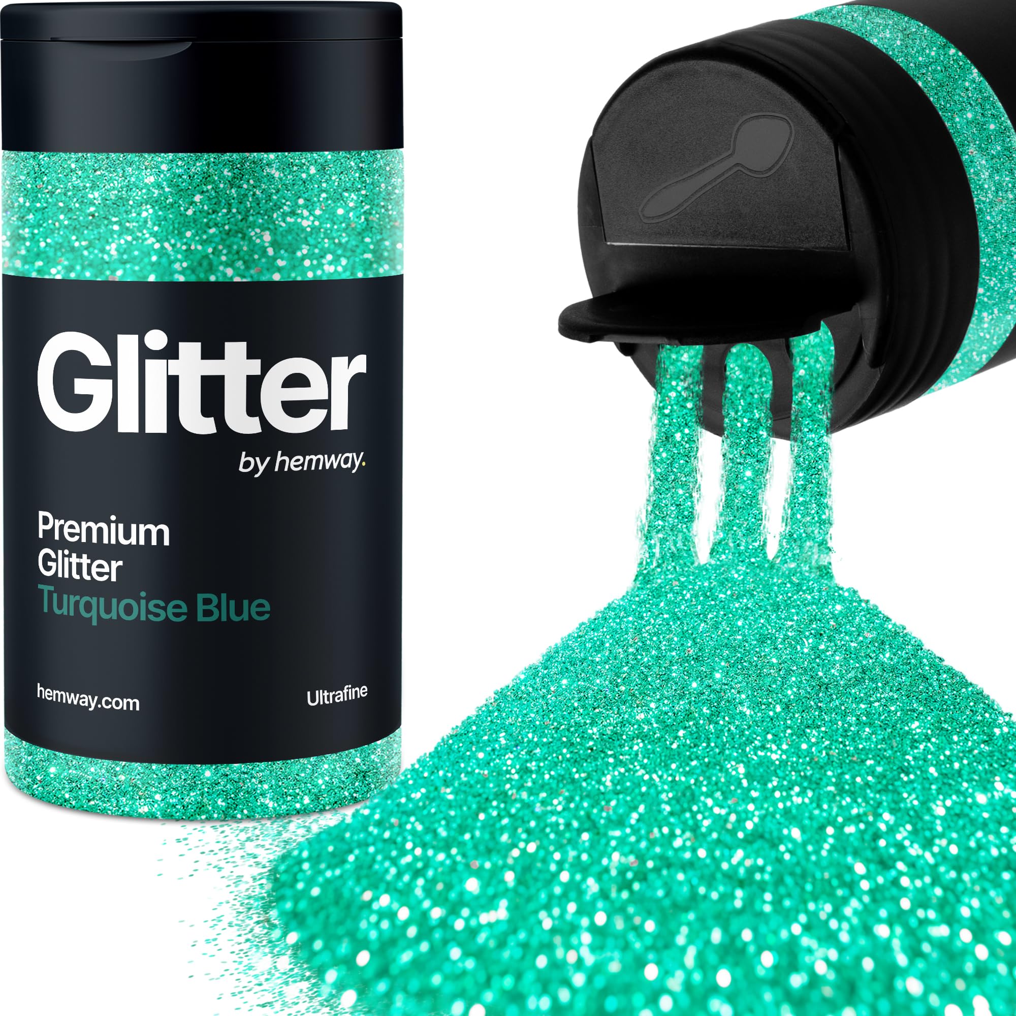 Turquoise Blue Glitter Shaker, 130g Ultrafine Glitter, Crafts 1/128" Metallic Flake Turquoise Blue Sequins