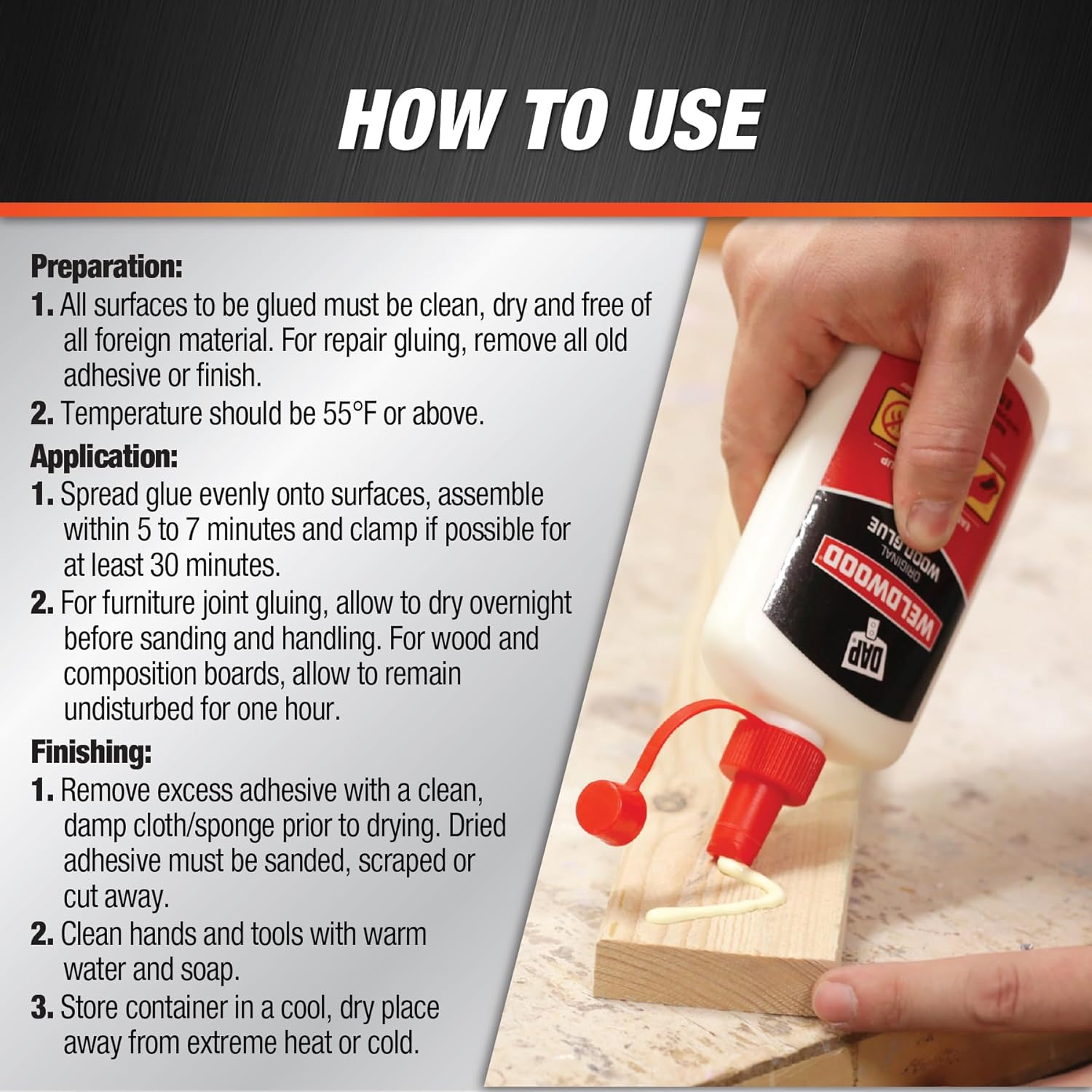 DAP Weldwood Original Wood Glue, Yellow, 32 oz (7079800492)