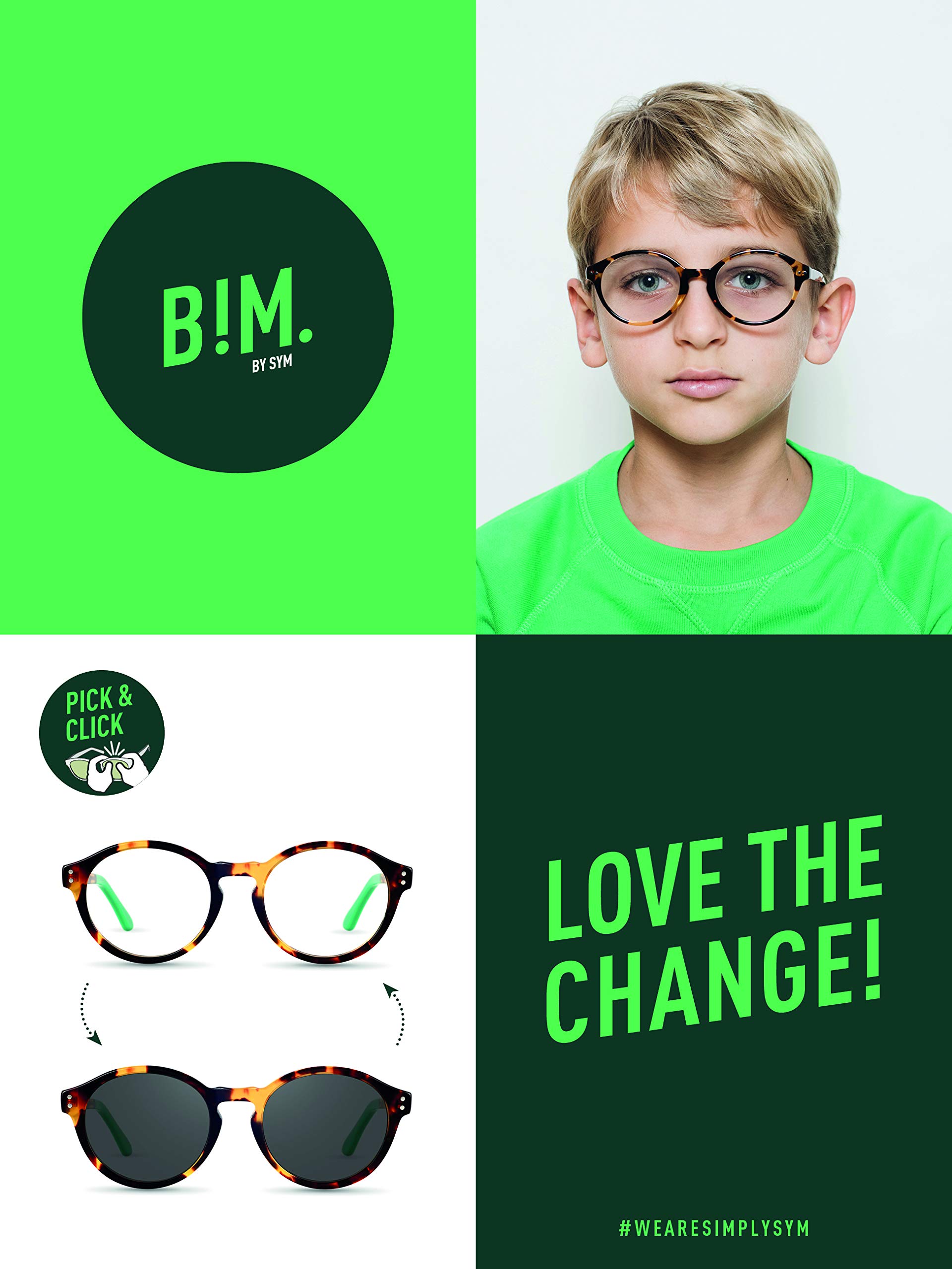 Gafas infantiles con protección contra la luz azul, sin graduación, protección UV400, unisex, para niños y niñas, lentes intercambiables, material robusto, modelo Tiger