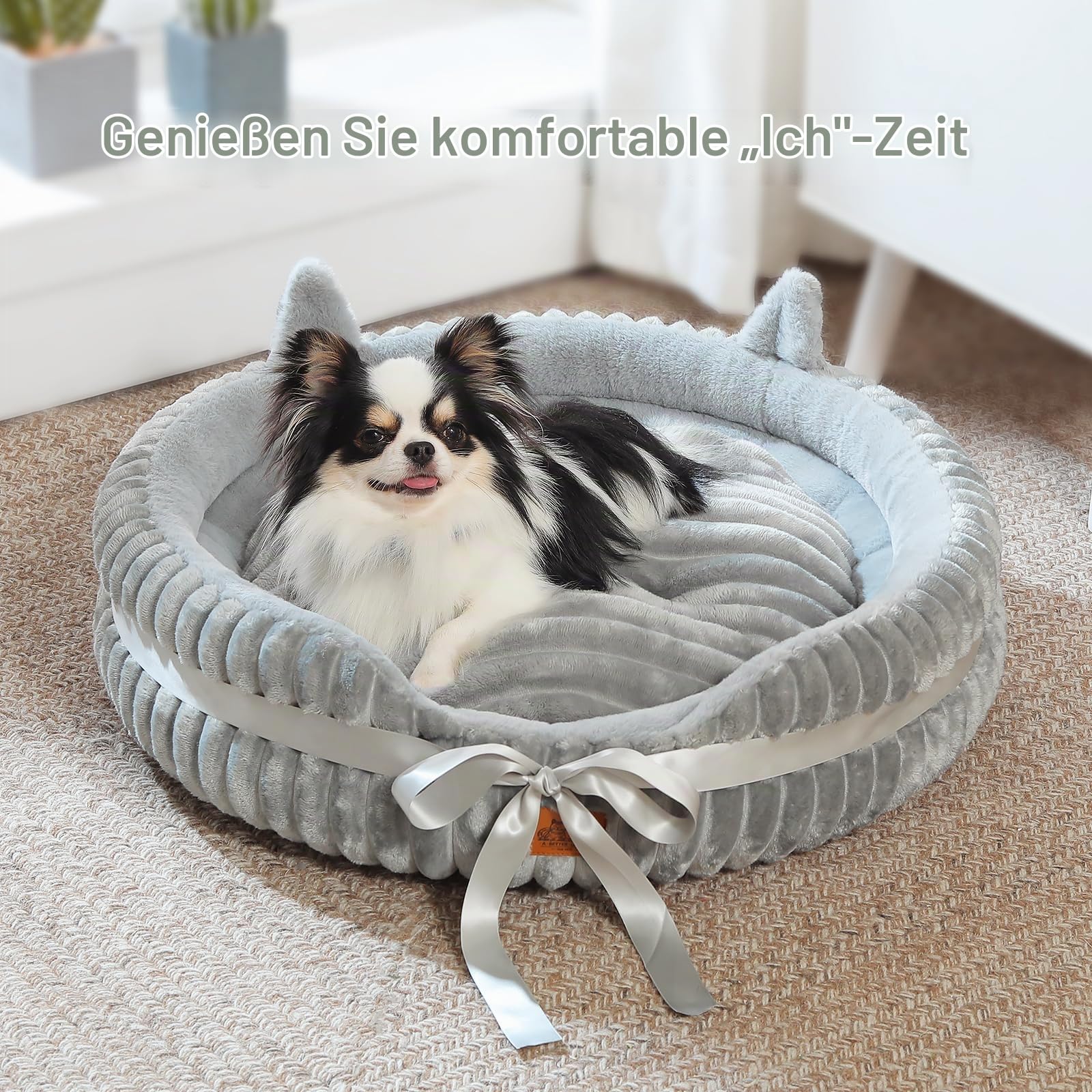 PAWZ Road Katzenbett waschbar Flauschiges Katzenkissen, Katzenschlafplatz-Bettchen (Grau, M)