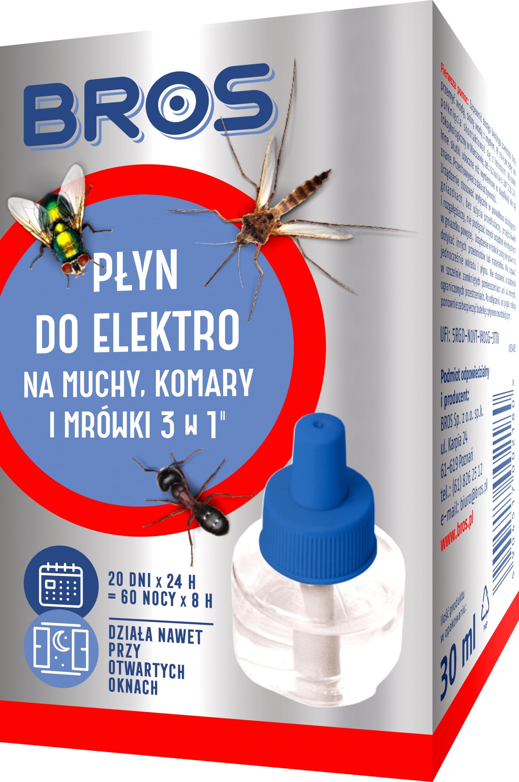BROS-płyn do elektro 3w1 na muchy, komary, mrówki