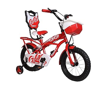 RAW BICYCLES Sports Gigi with Training Wheels 16T BMX Single Speed Bicycle Cycle for Kids 5 Years to 8 Years Boys & Girls Red