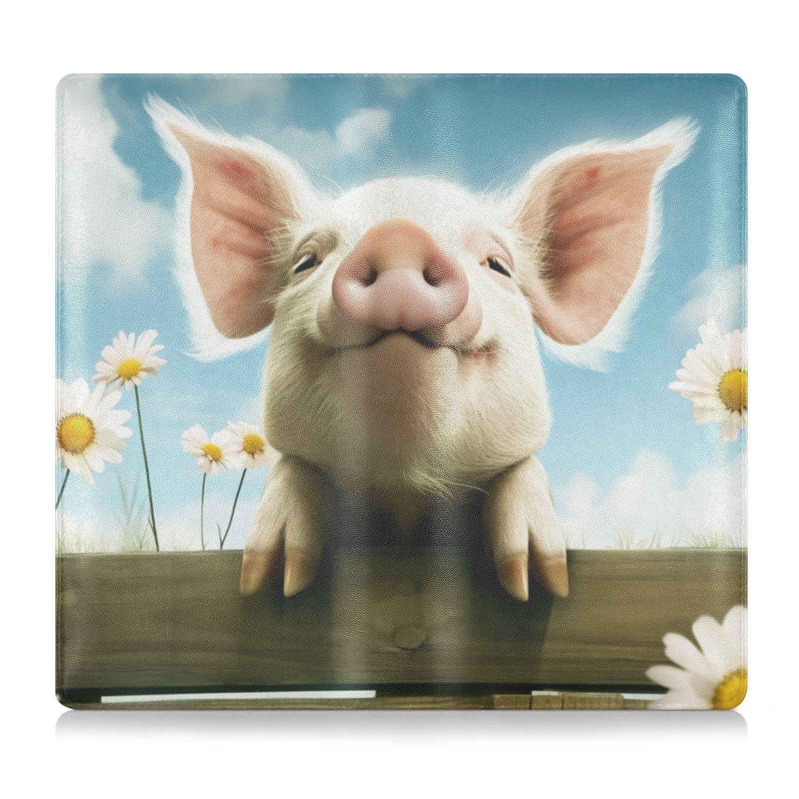 BURSTDDY Cute Daisy Pig Leather Car Registration and Insurance Holder,Registration and Insurance Card Holder Glove Box Car Organizer Car Document Holder for Cards, Driver License
