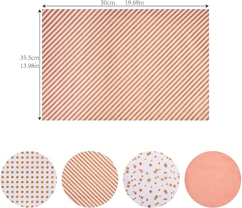 Miniatura 7 de Larcenciel Papel de seda, 120 hojas de papel de seda de oro rosa a granel, papel de regalo para bolsas de regalo, flores, San Valentín, Navidad,