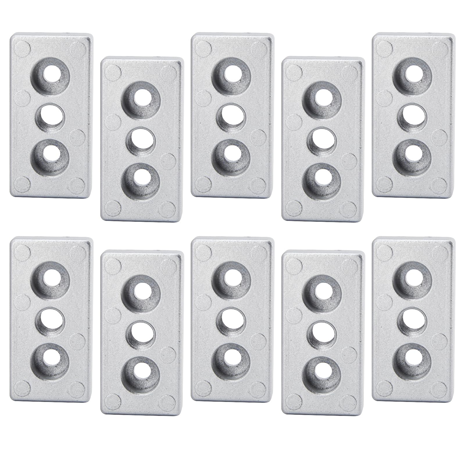(10 Pieces) 3060 Series M12,M8 Aluminium Alloy Square Base Plates Joining Connector Corner Bracket for Aluminium Extrusion Profile