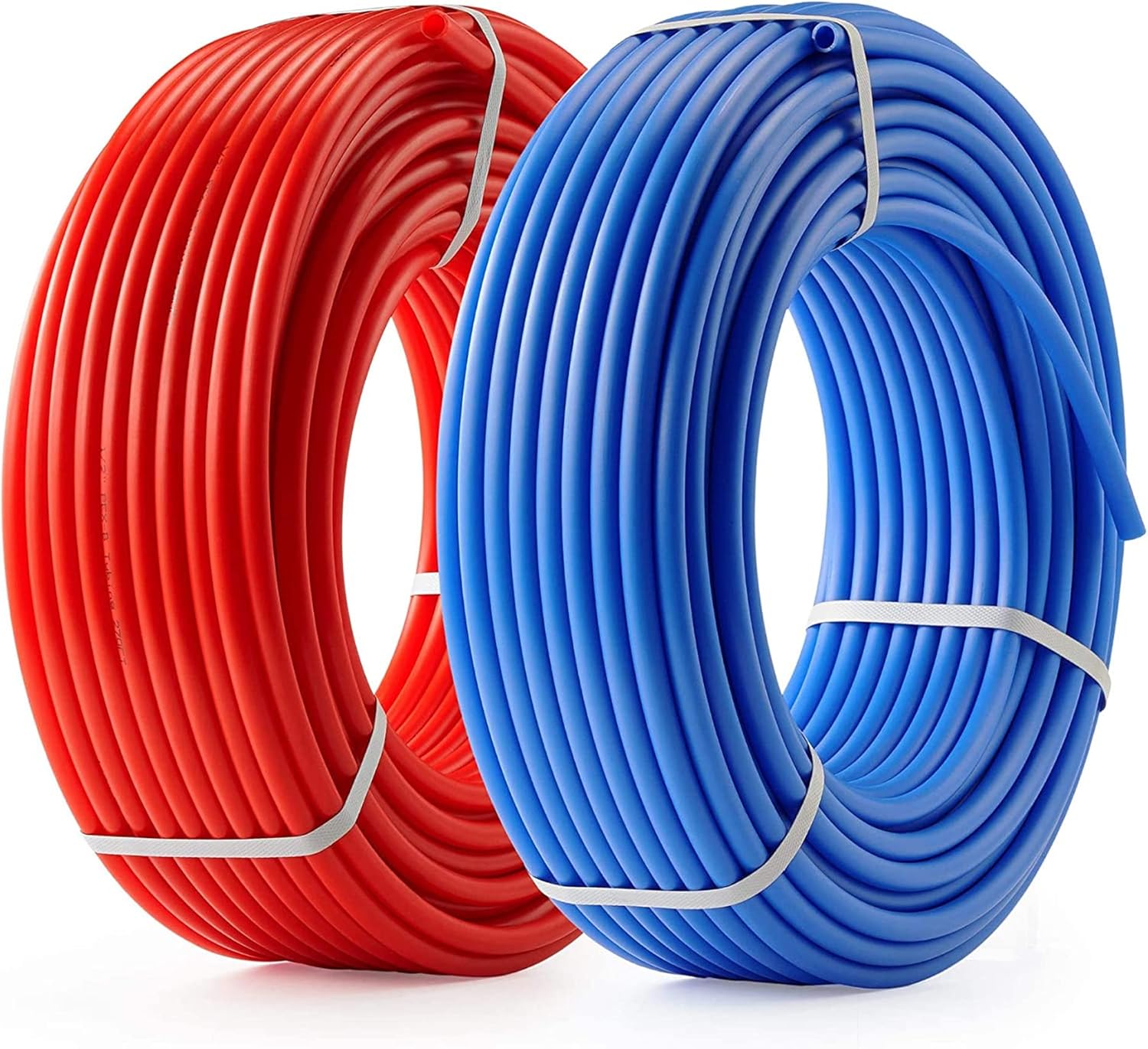 PEX B Tubing -2 Rolls of PEX B Tubing- 1/2 Inch X 50 ft Blue and Red PEX Pipe - Non-Barrier Radiant Heating PEX Plumbing - For Cold and Hot Water Tubing (Type B) Type B 50 ft