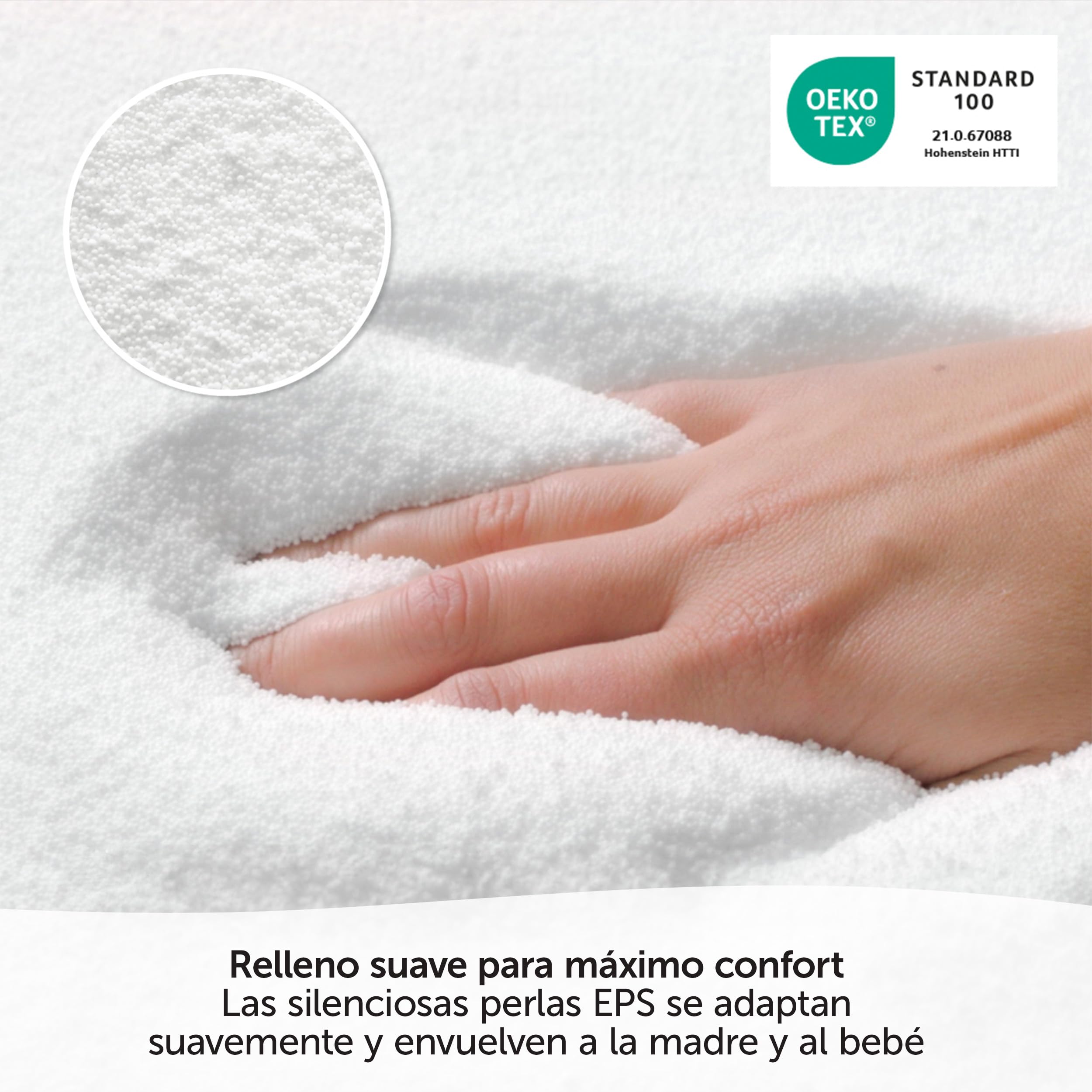 Theraline Original Almohada Embarazada XXL 190 cm - Cojin Lactancia Bebe 100% Algodón - Relleno de Microperlas Silenciosas - Cojín Dormir Embarazo Sin Sustancias Nocivas - Gris Hojas