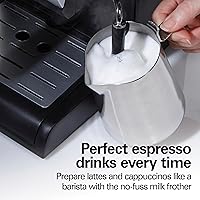 Vista 3 de Hamilton Beach 15 Bar Espresso Machine, Cappuccino, Mocha, & Latte Maker, with Milk Frother, Make 2 Cups Simultaneously, Works with Pods or Ground