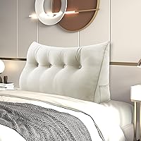 Vista 24 de Johnear - Almohada grande de cuña para cabecera de lectura, para sentarse en la cama para adultos, cojín triangular de terciopelo para respaldo