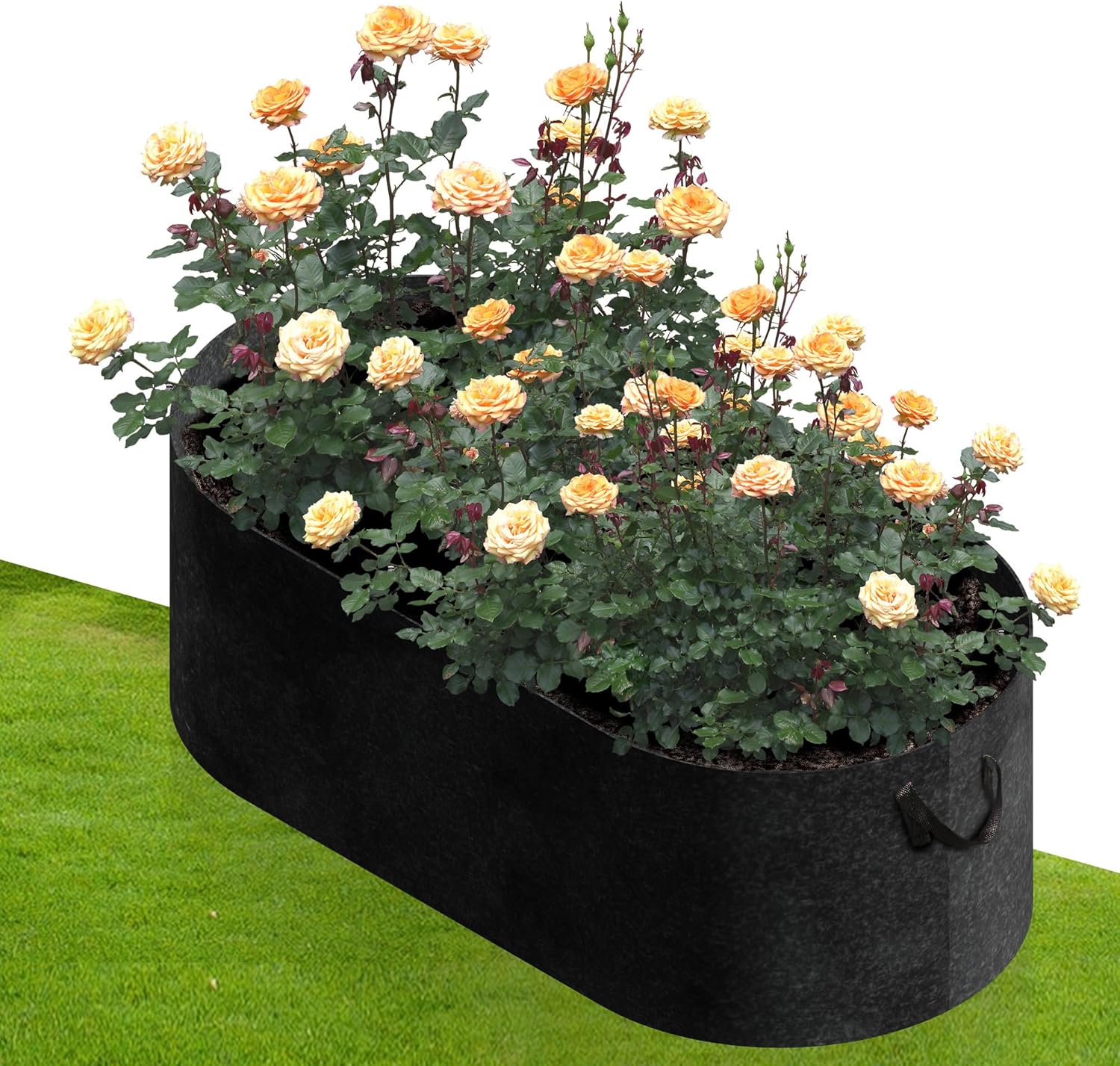CJGQ 2.9FT Fabric Raised Garden Bed Planter Round Garden