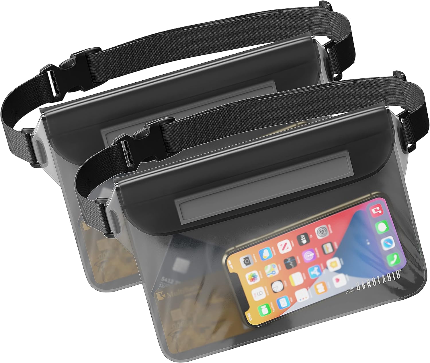 Canotagio Set of 2 Waterproof Pouch with Waist Strap