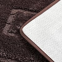 Vista 6 de WPM - Juego de alfombras de baño y cortina de ducha con estampado de leopardo animal, alfombra de baño absorbente de lujo, alfombra de contorno