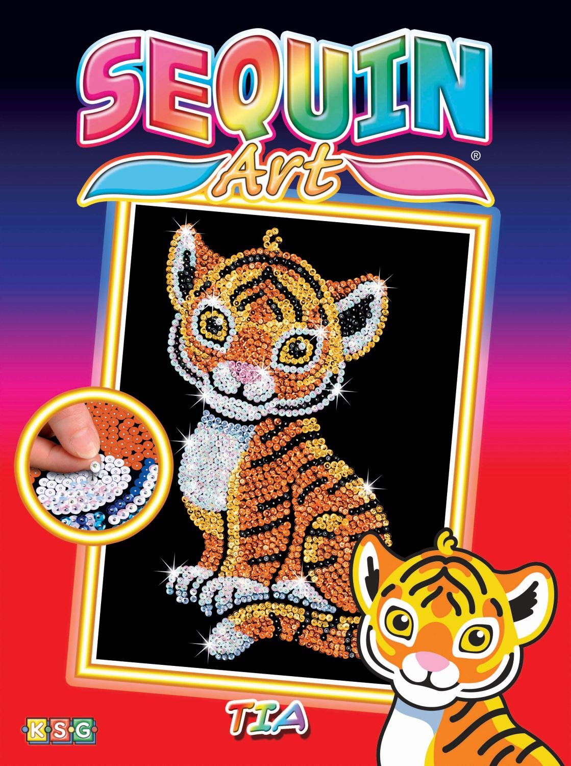 MAMMUT Paillettenbild Weißer Tiger - Bastelset Für Kinder Ab 5 Jahre