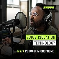 Vista 4 de Shure MV7X XLR - Micrófono dinámico de calidad profesional para podcasting y grabación vocal, tecnología de aislamiento de voz, construcción