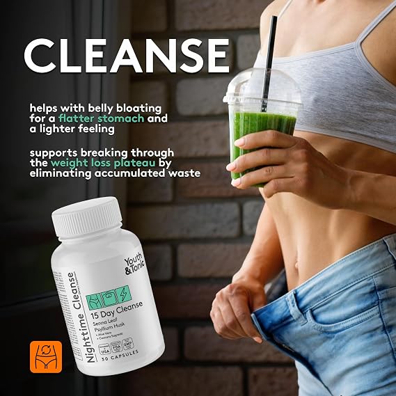 Youth & Tonic Sculpt Shred Cleanse Detox 3X Weight Loss Pills: Appetite Suppressant, Fat Burner, Energy Booster & Nighttime Cleanse for Diet 120 Pills
