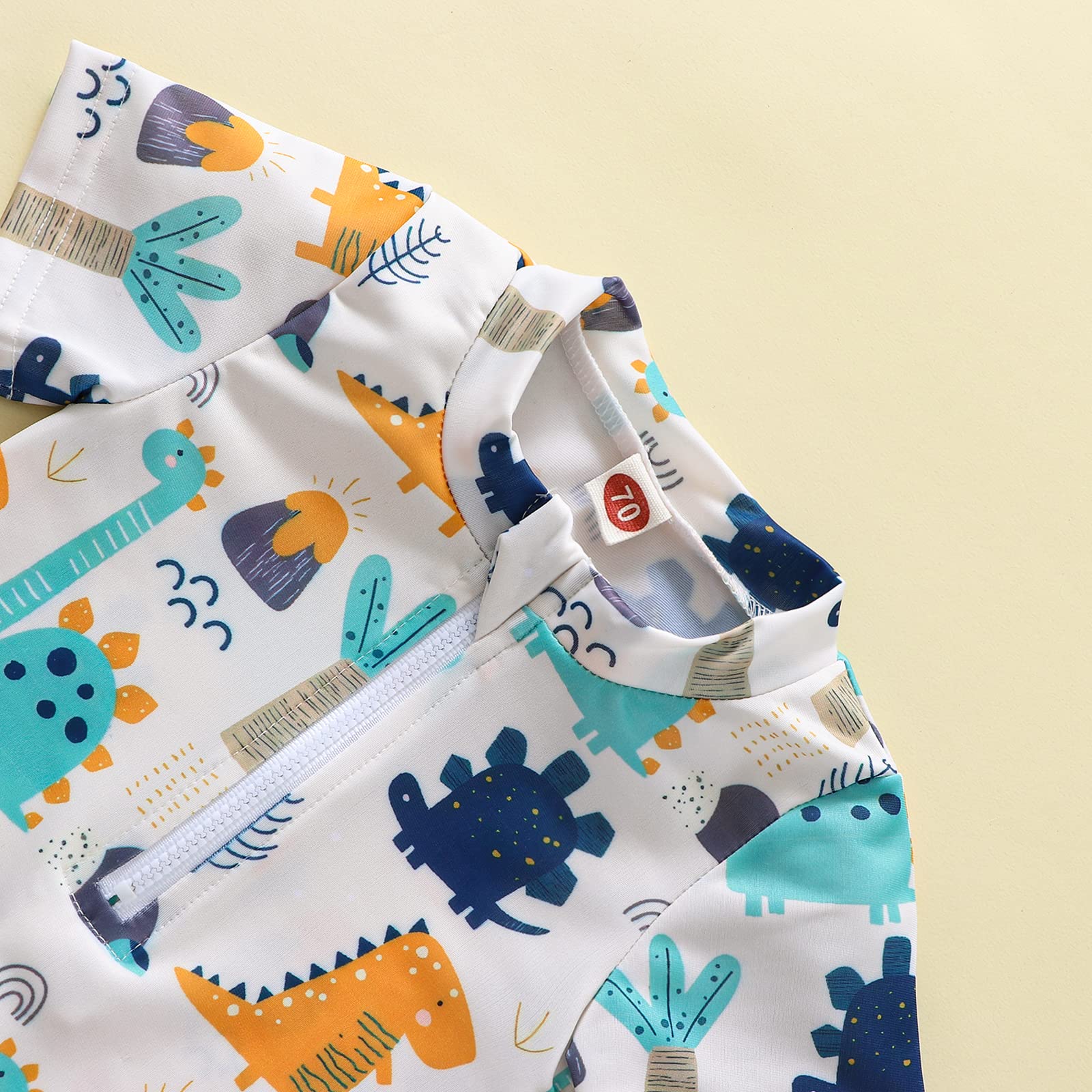 Carolilly Costume da Bagno Bambino Bambino Bambino Un Pezzo Stampato Squali o Dinosauri Anti-UV (0-5 Anni)