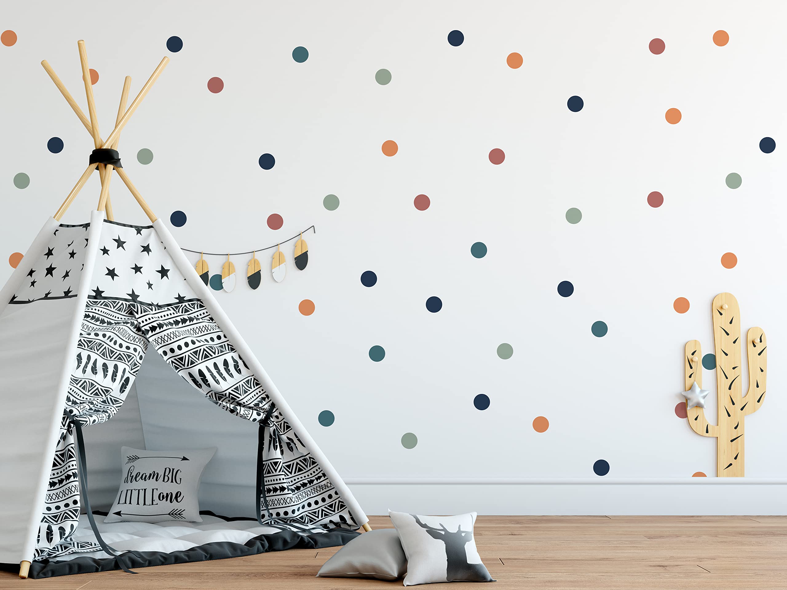 Quotemywall Boho 80 Rounded Decor Chic Polka Dot Wall Stickers For Kids Rooms Nursery Wall Art Childrens Bedroom Decals Removable