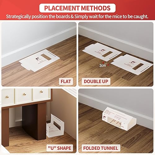 Miniatura 6 de LULUCATCH Trampas adhesivas para ratones, paquete de 12 trampas de pegamento precebadas, plegables, a granel, no tóxicas, para interiores, para