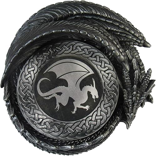 Miniatura 4 de DWK Posavasos decorativos con figura de dragón - Protege y sirve adorno - Accesorios góticos para el hogar - Diseño de estatua de fantasía - 6.5 in