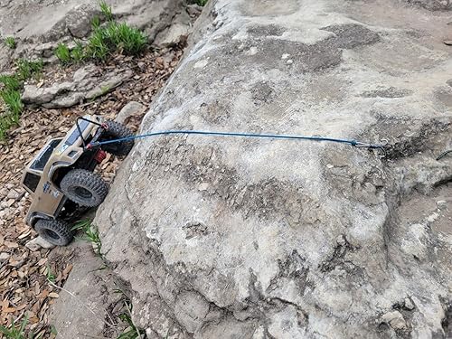 Miniatura 4 de 1 correa cinética para cabrestante de oruga RC 110, cuerda de escape, gancho de remolque de rescate para Axial SCX10 Traxxas TRX4 Element RC (azul)