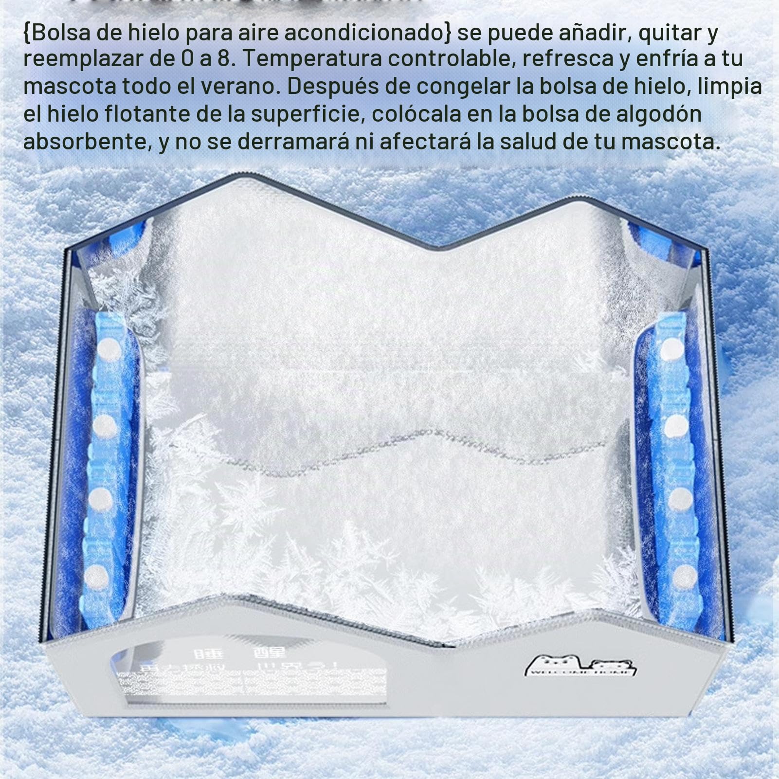 Casa de refrigeración para Gatos, casa Plegable para Gatos y Perros con 10 Bolsas de Hielo, casa de refrigeración Impermeable para Mascotas en Interiores y Exteriores para Verano