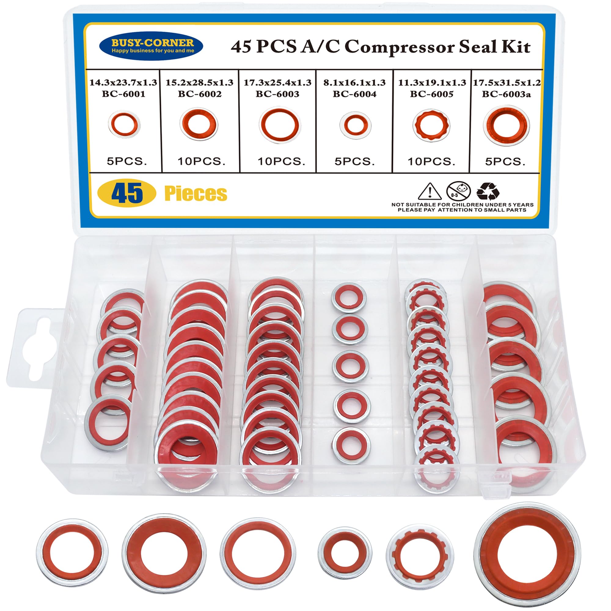 Air Conditioning Compressor Port Seal Washer Kit A/C